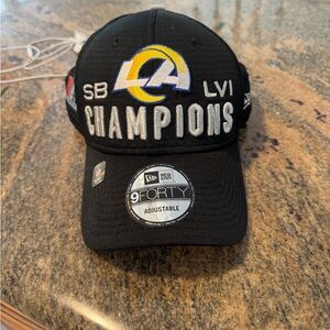 New Era Black RAMS Superbowl LVI Championship hat